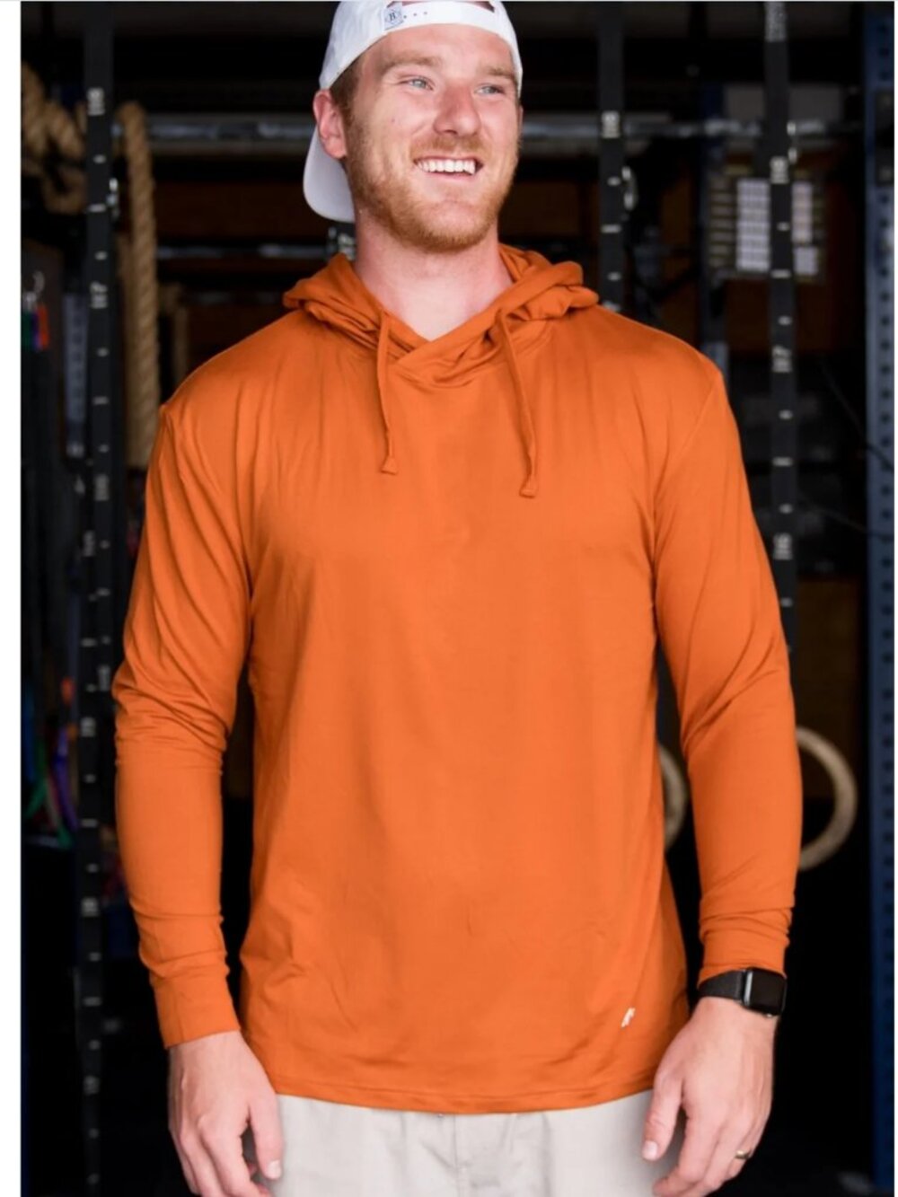 Burlebo Men's Lightweight Performance Hoodie Orange Size XL